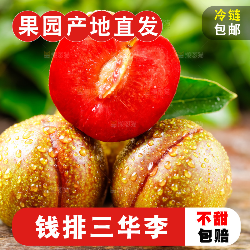 深底上放着新鲜三华李