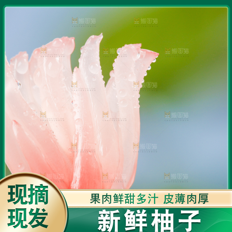 手上拿着红心柚子果肉