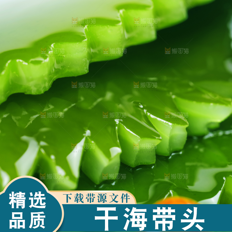 白底上摆放着海带根