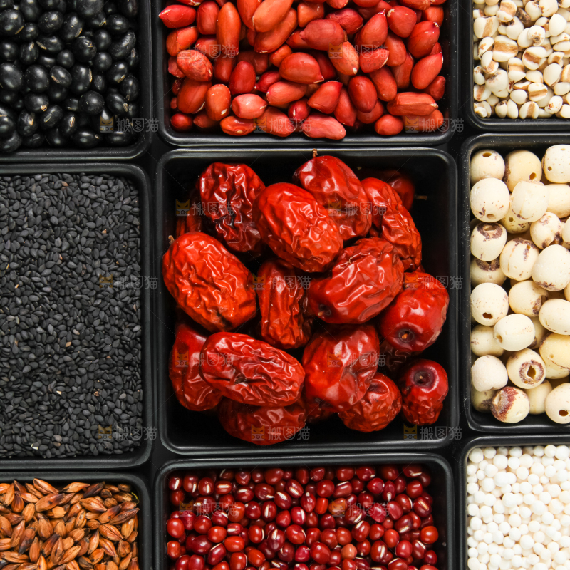 白底上的五谷杂粮背景