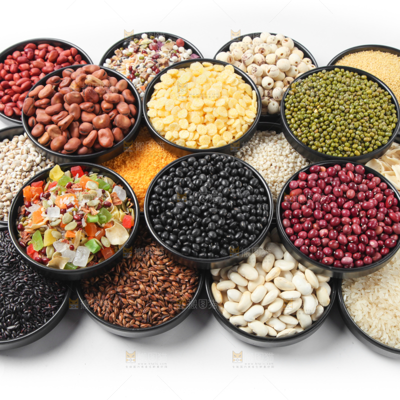 白底上五谷杂粮背景