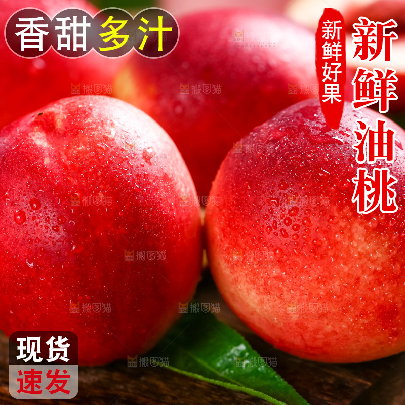 深底上摆放着澳州进口油桃