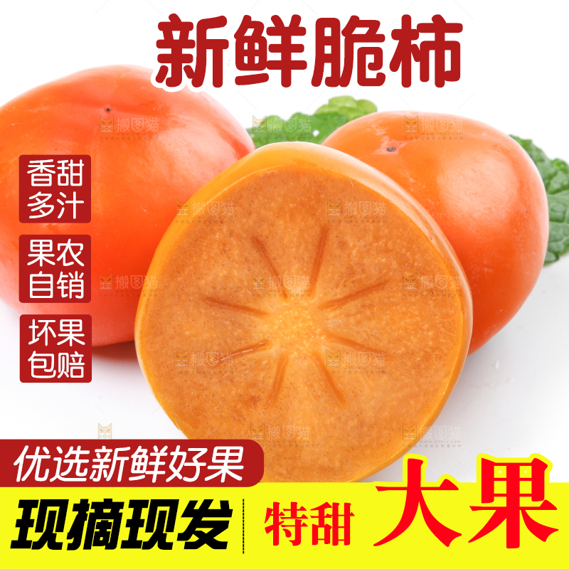 白底上的脆柿