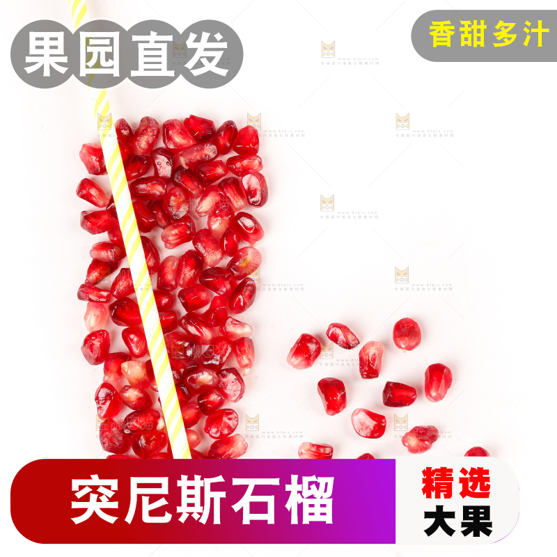 白底上放着软籽石榴