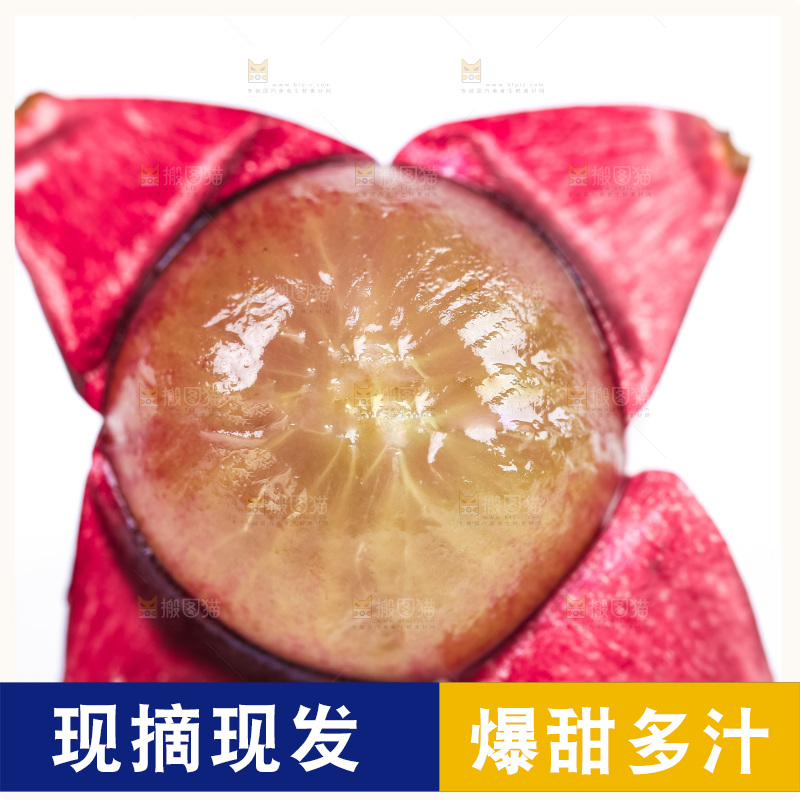 白底上摆放着新鲜葡萄