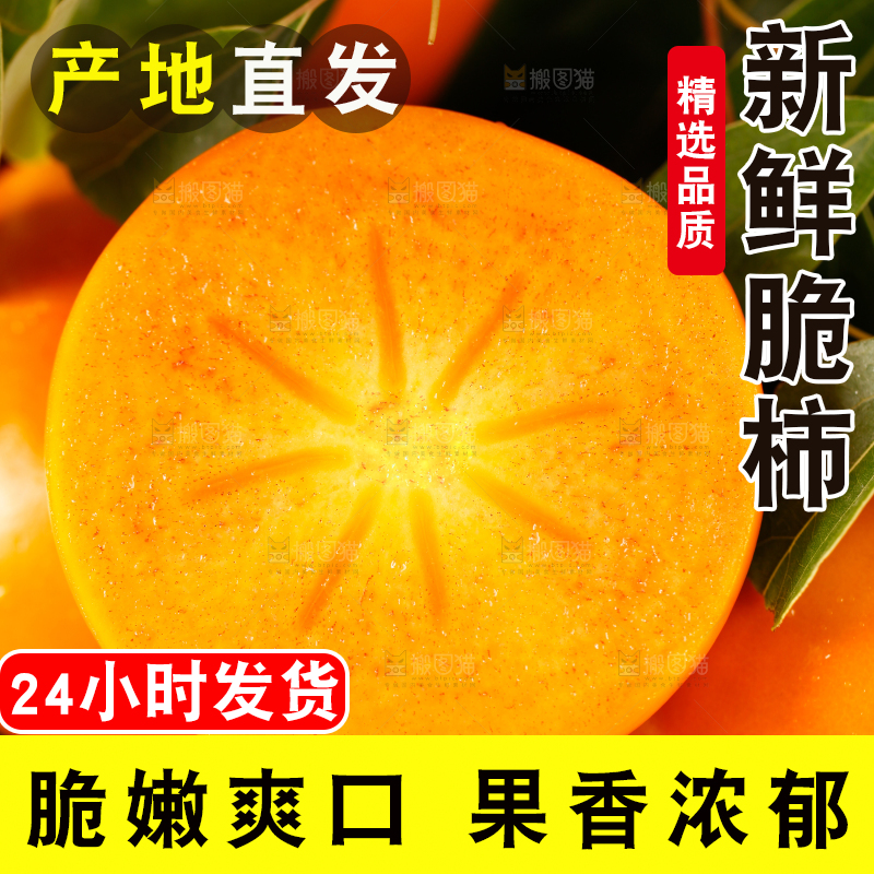 黑石板上的陕西脆柿子