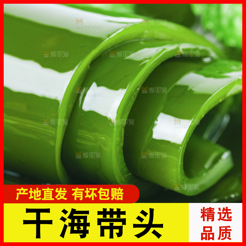 摆放着一堆的新鲜海带头
