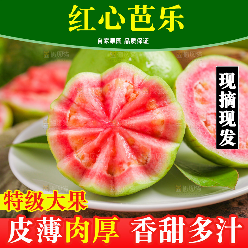 碟子里装着红心芭乐