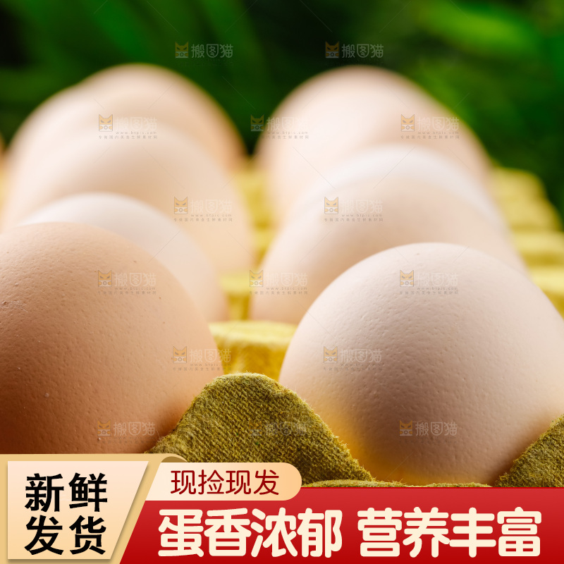 木底上的新鲜鸡蛋