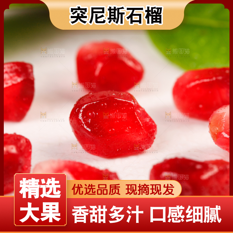 白底上的软籽石榴