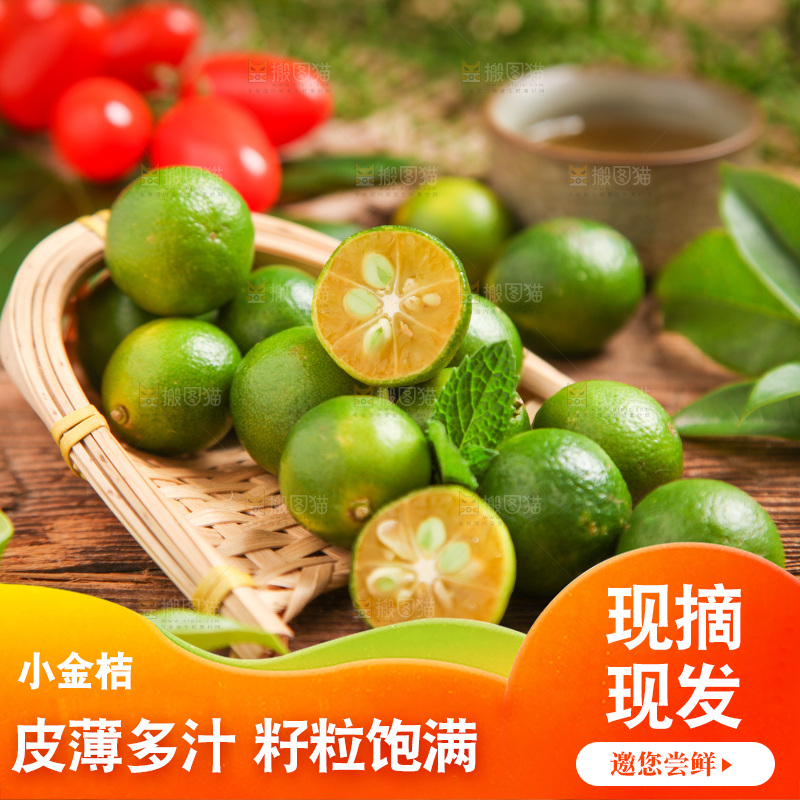 篮子里装着小金桔