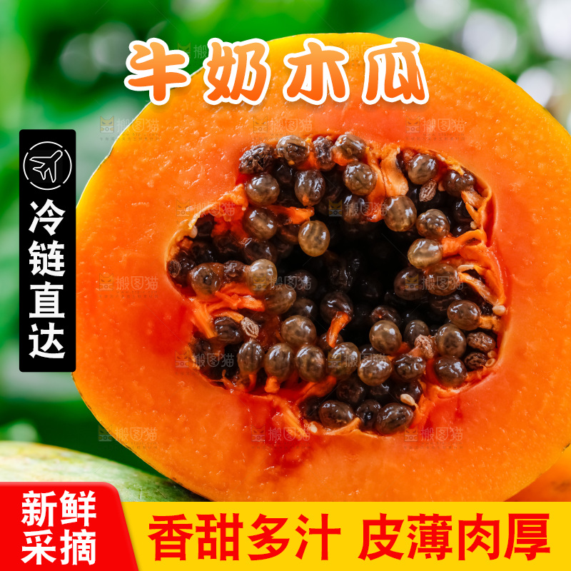 木底上放着冰糖红心木瓜