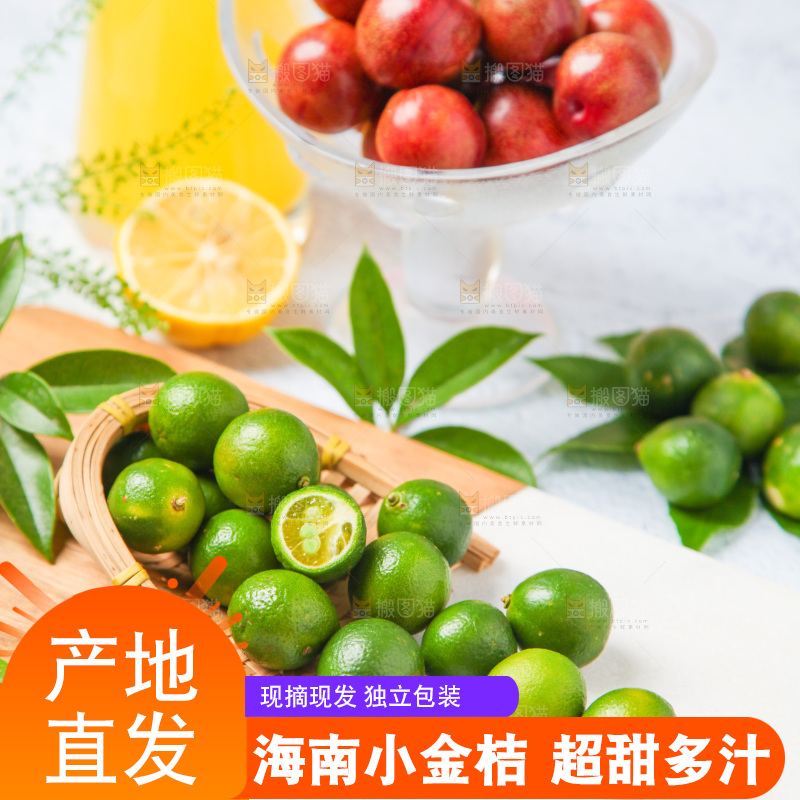 篮子里装着海南小金桔