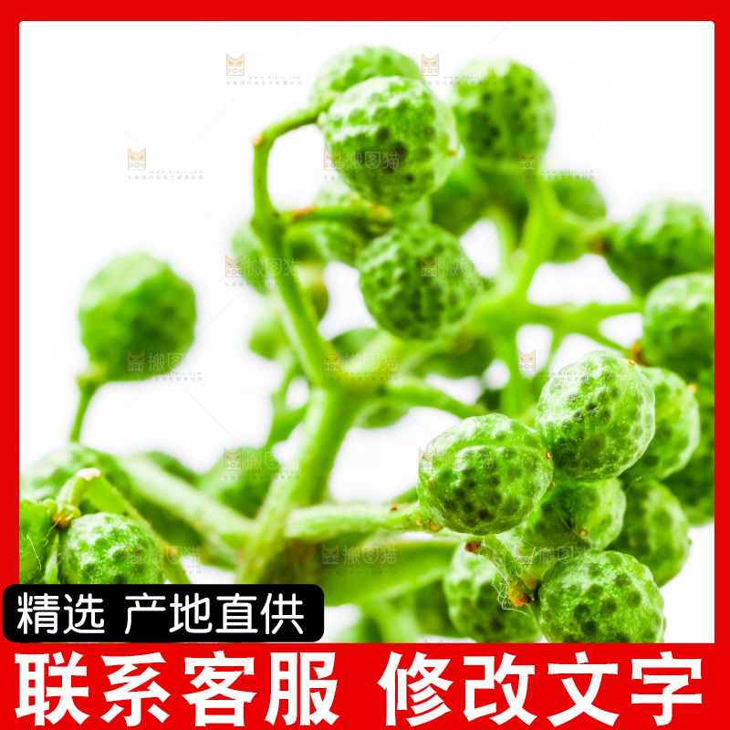 白底上摆放着新鲜藤椒