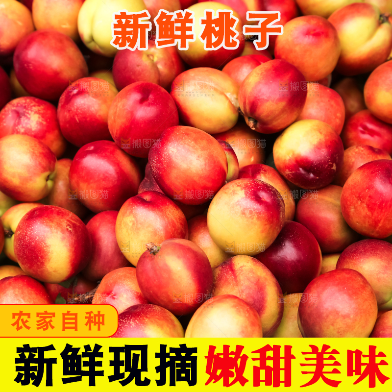 框子里装着油桃