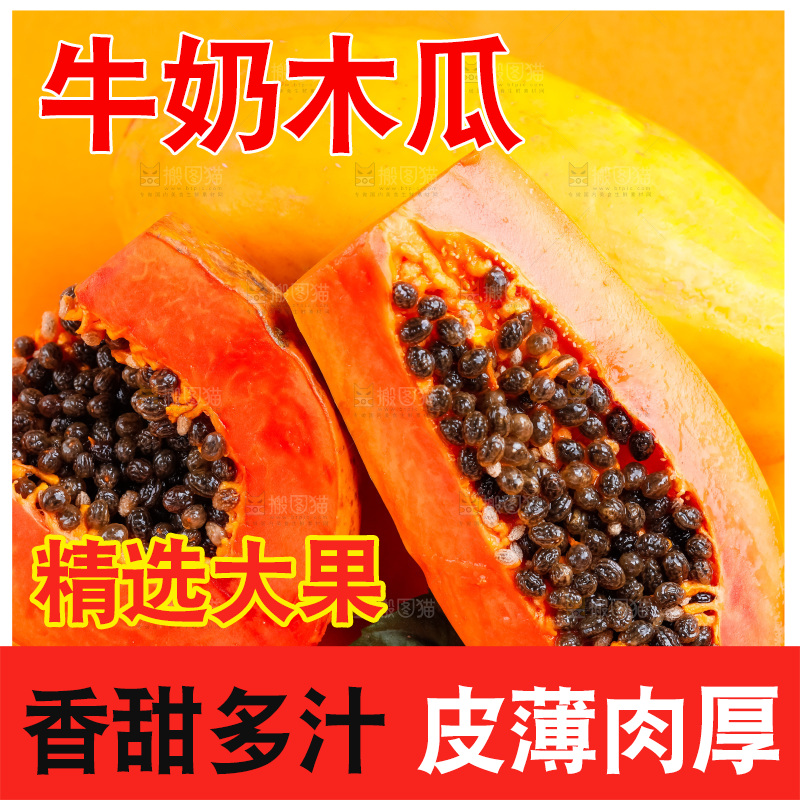浅底上摆放着牛奶木瓜
