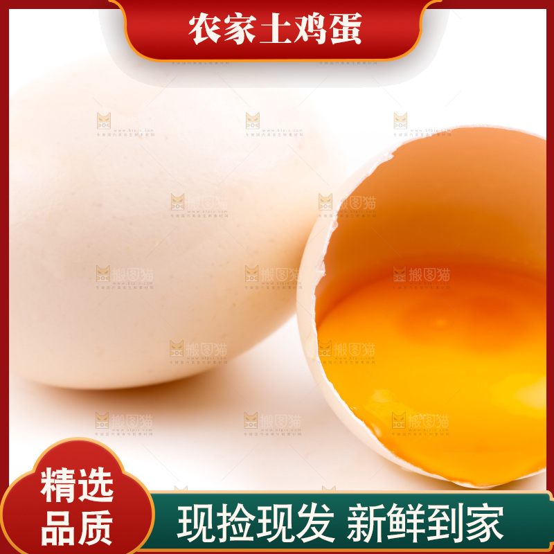 白底上的柴鸡蛋