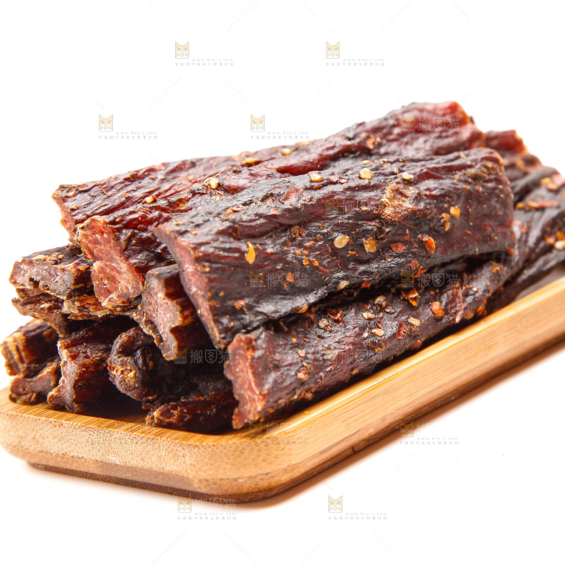 白底上的牛肉干