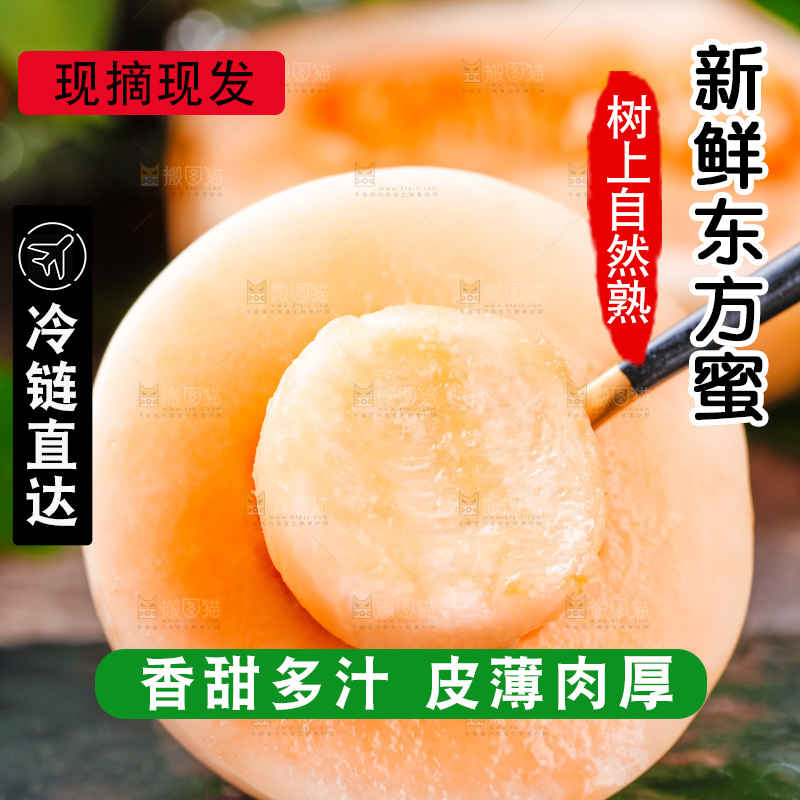 勺子里装着山东东方蜜瓜