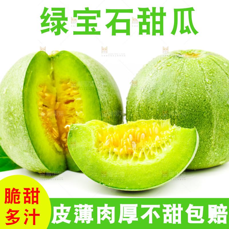 浅底上的山东绿宝石甜瓜