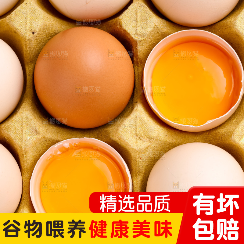 白底上的柴鸡蛋