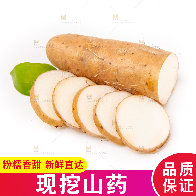 浅底上的新鲜山药