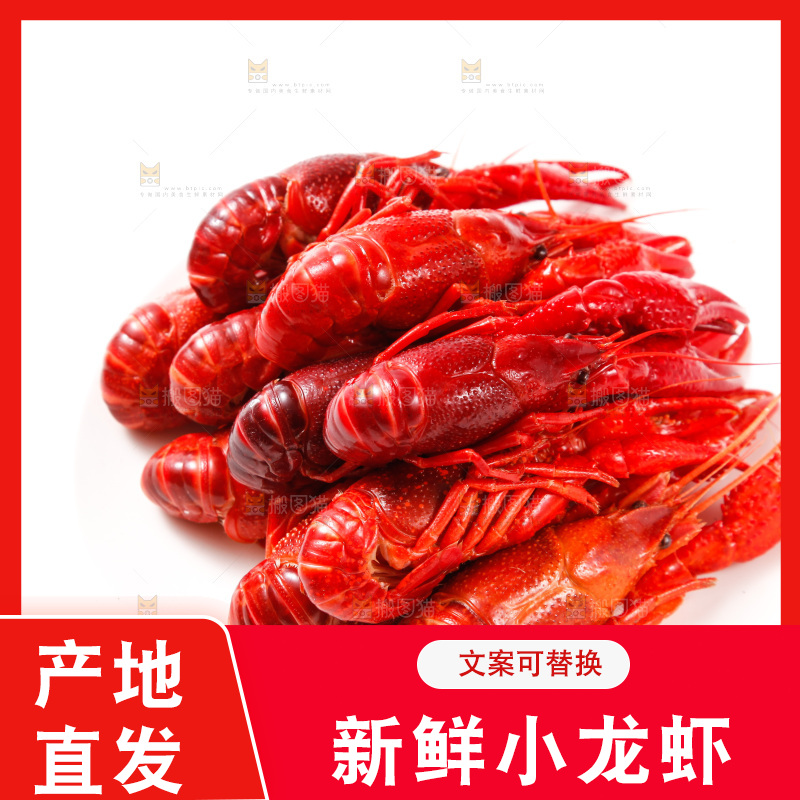 盘子里的清蒸小龙虾