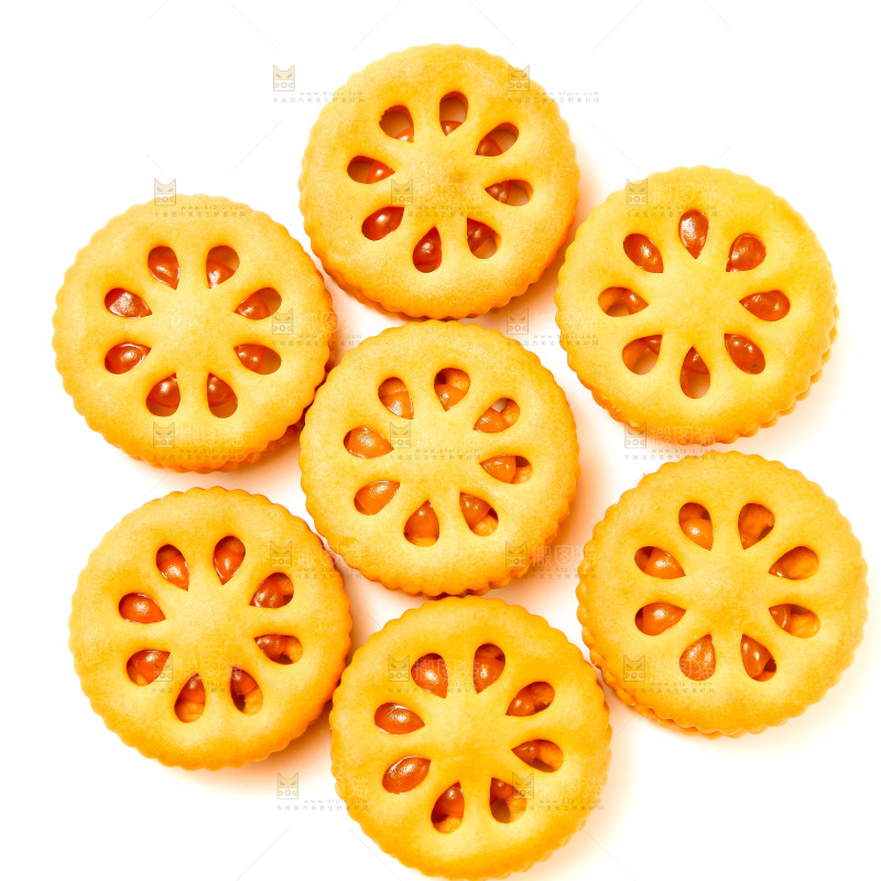 白底的夹心饼干