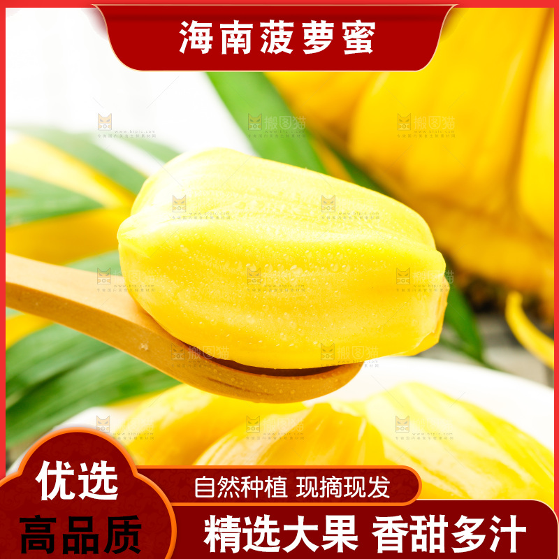 勺子里的黄肉菠萝蜜