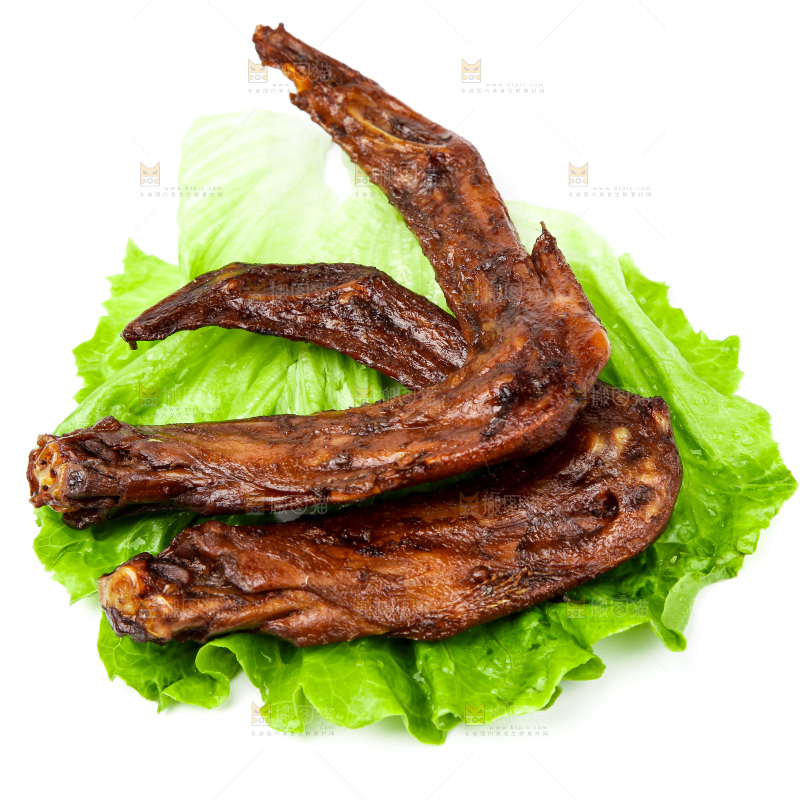 白底上的红烧鸭翅
