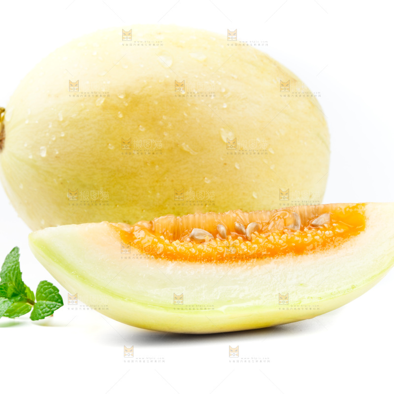 白底上的黄皮香瓜