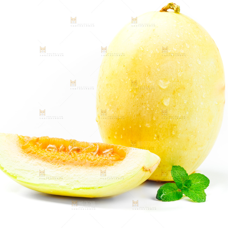 白底上的黄皮香瓜