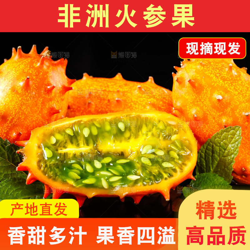 黑底上放着刺角瓜