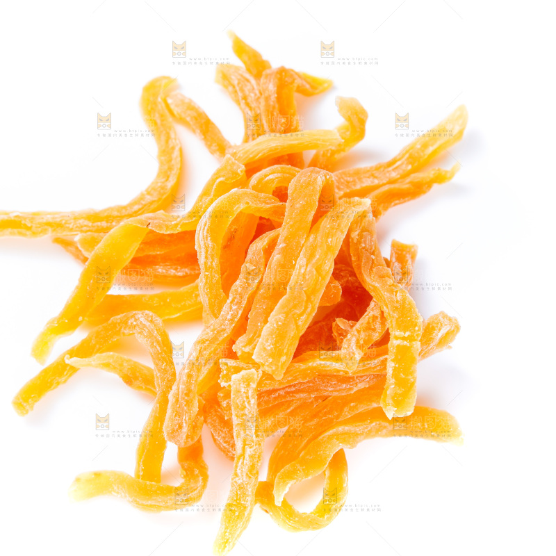 白底上放着红薯干