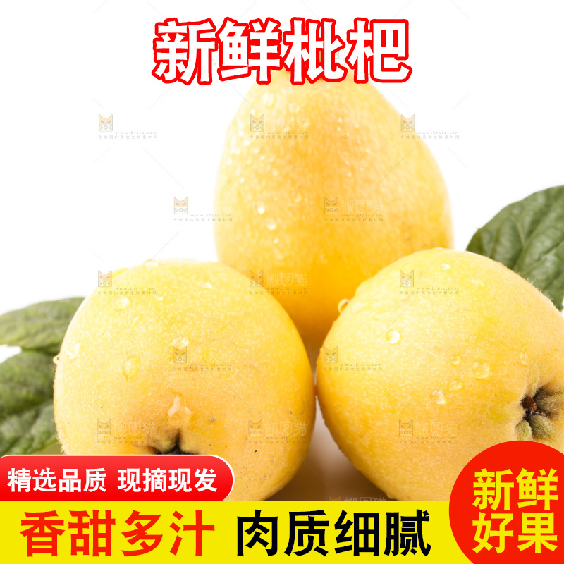 白底上放着米易枇杷