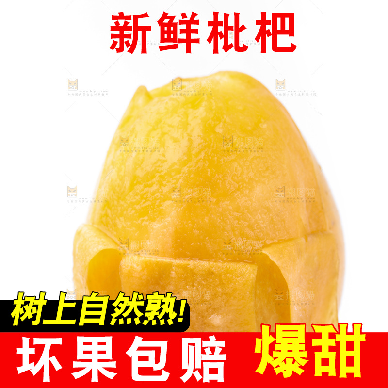 白底上放着新鲜枇杷