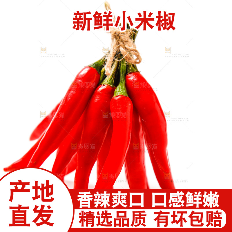 白底上的红辣椒