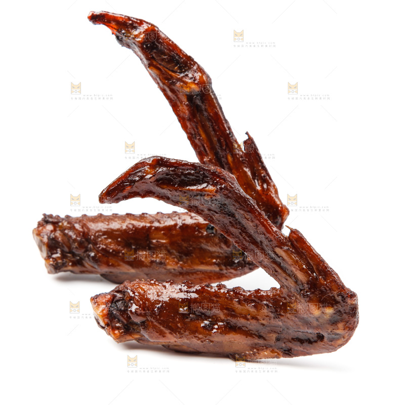 白底上的红烧鸭翅