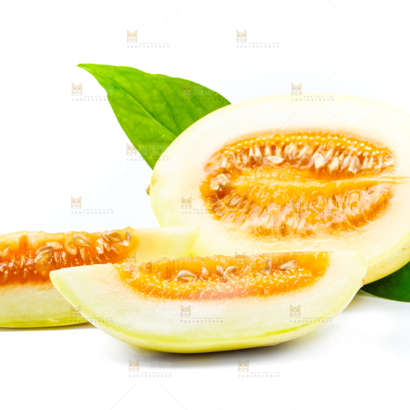 白底上的黄皮香瓜