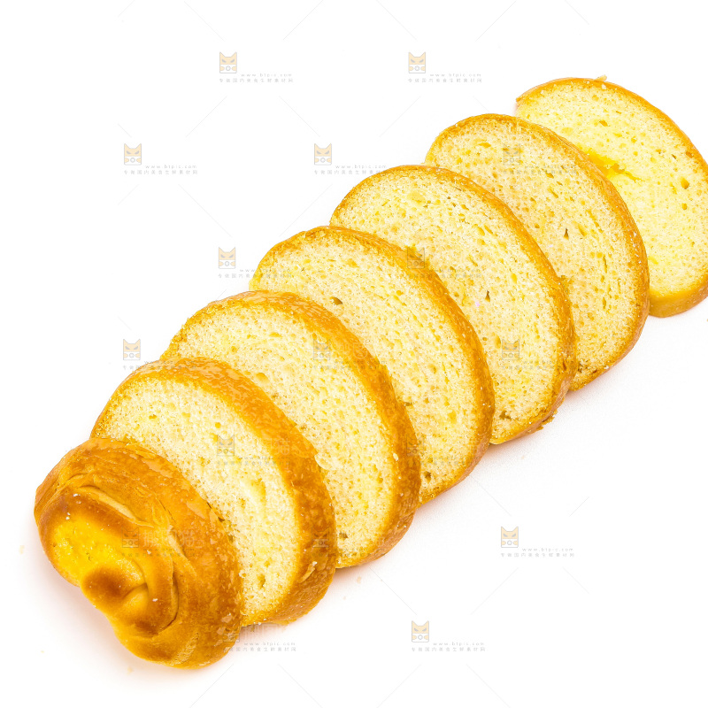 白底上放着小面包
