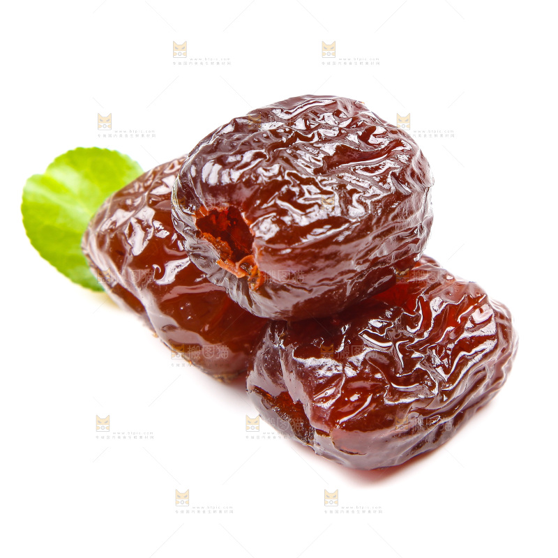 白底上放着阿胶枣