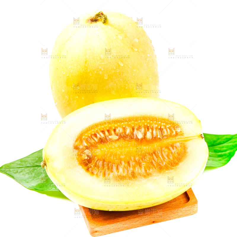 木板上的蜜瓜