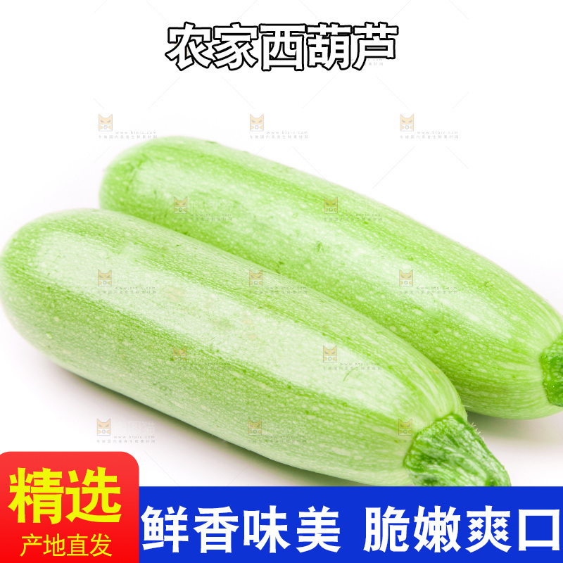 白底上放着西葫芦