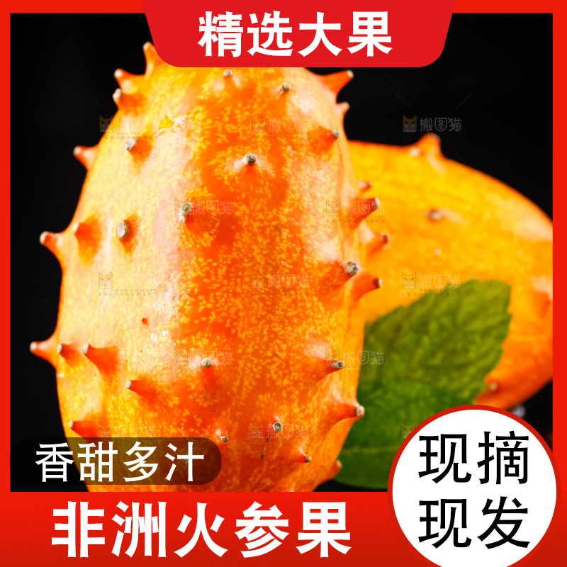 黑底上放着刺角瓜