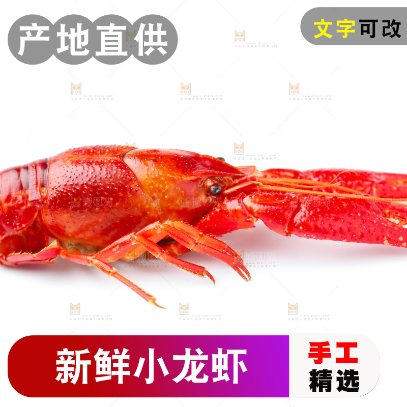 白底上放着秘制小龙虾