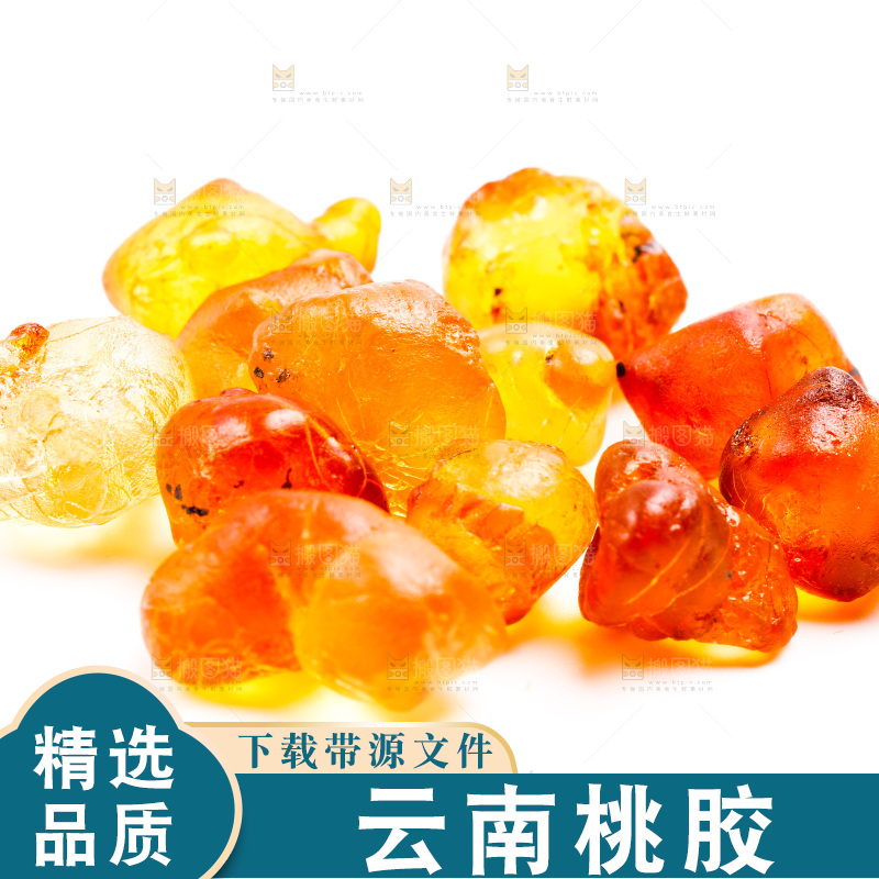 白底上的桃树胶