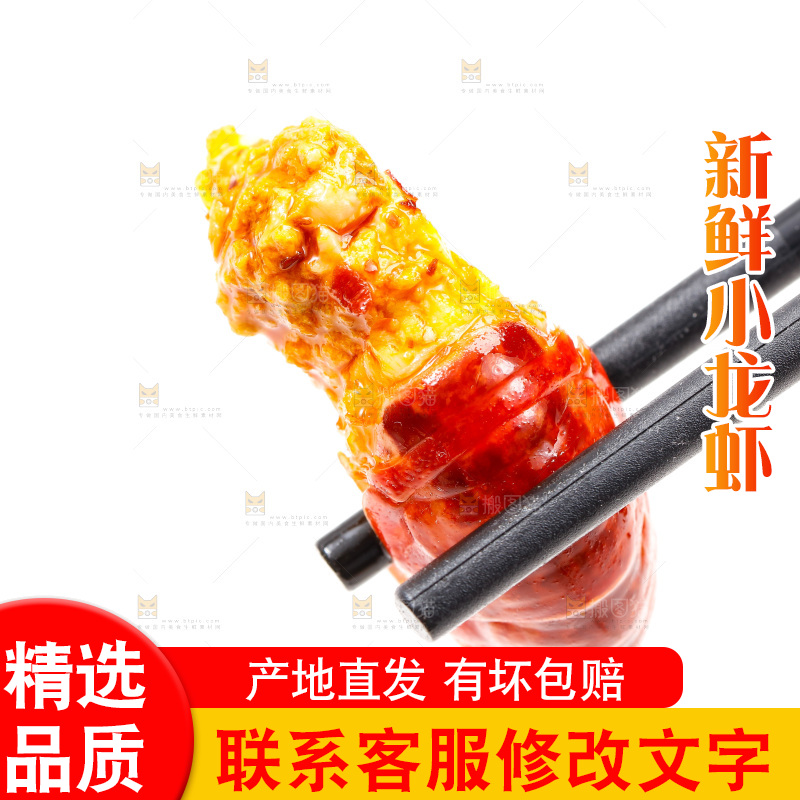 筷子上夹着龙虾尾