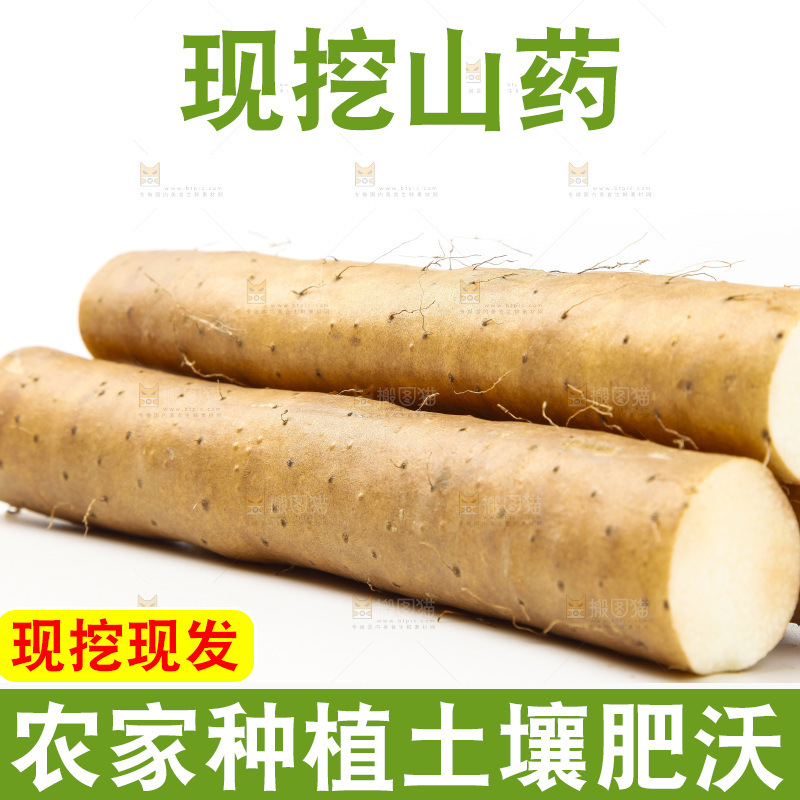 浅底上的新鲜山药