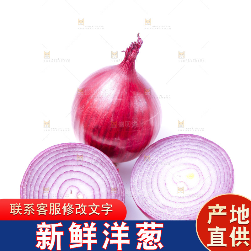 白底上放着洋葱