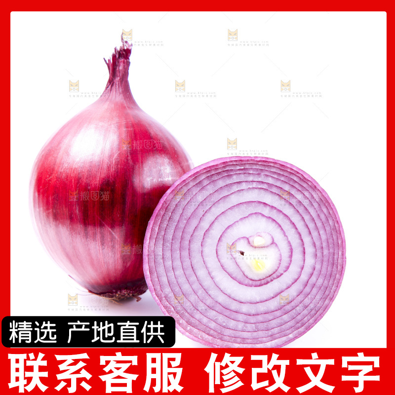 白底上放着洋葱
